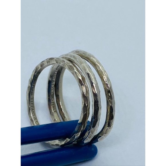 Excellent Authentic Tiffany & Co Paloma Picasso Hammered Bands Size 7 - Picture 4 of 9